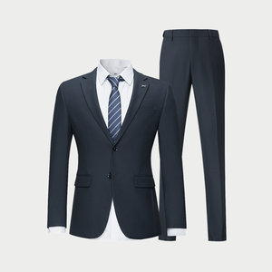 HLA/海澜之家商务礼服套装秋季平驳领修身抗皱西装套装男