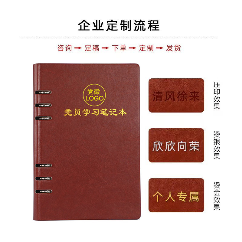 党员学习笔记本活页党员大会小组党支部三会一课会议记录本2024新版谈心谈话记事本党建用品定制可印logo - 图3