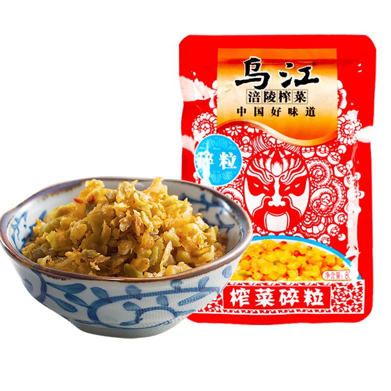 【专区任选99元8件】乌江碎米榨菜涪陵榨菜开味下饭菜咸菜80g*5袋 - 图0