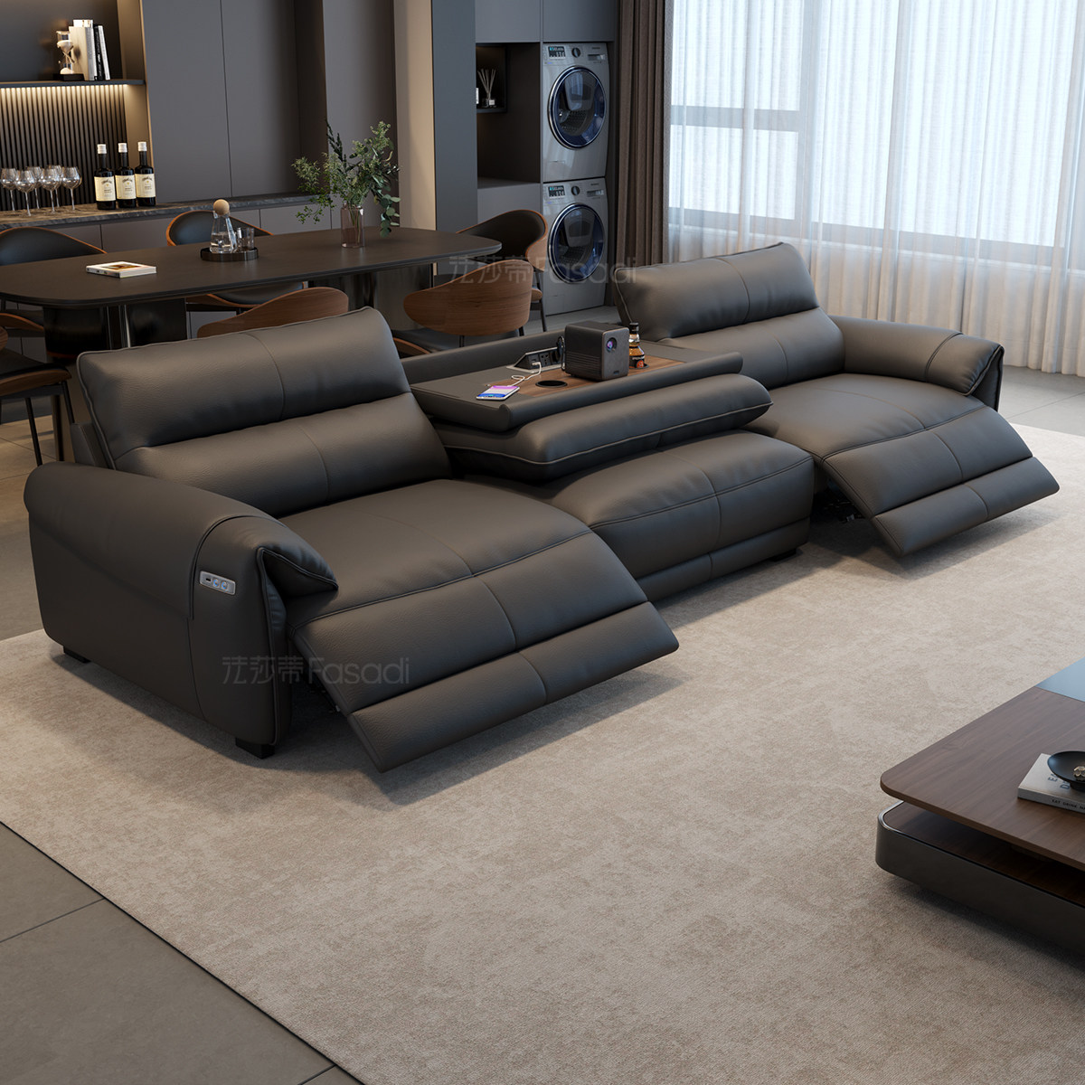 政府补贴法莎蒂零靠墙意式躺椅真皮多功能沙发客厅头等太空电动舱,淘宝优惠券,粉丝福利购,淘宝优惠卷