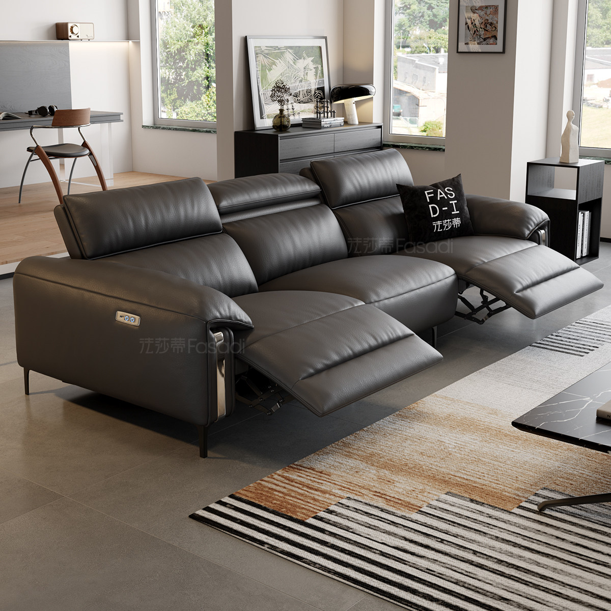 法莎蒂太空电动舱可调节功能沙发家庭影院极简意式零靠墙真皮沙发,淘宝优惠券,粉丝福利购,淘宝优惠卷