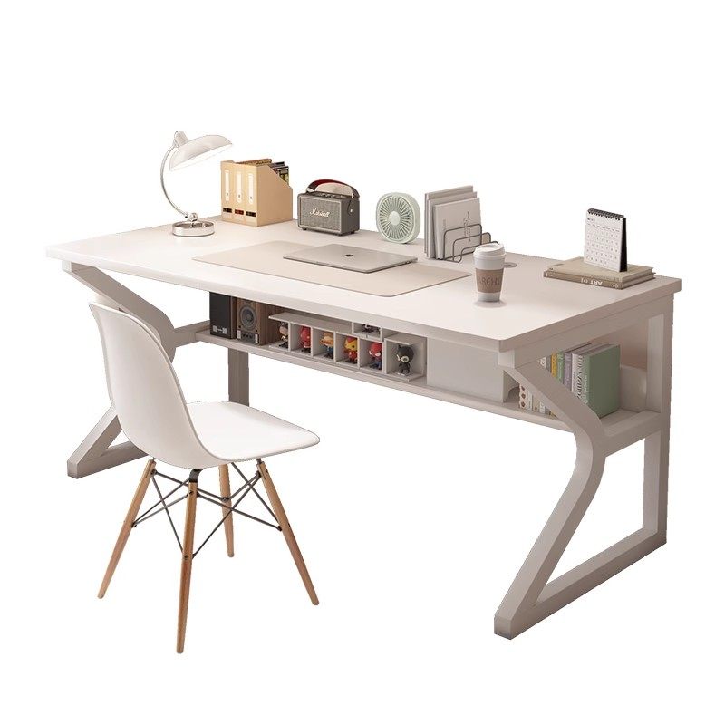 白色带书架书桌家用简约现代学生电脑桌卧室简易书房工作台办公桌,淘宝优惠券,粉丝福利购,淘宝优惠卷