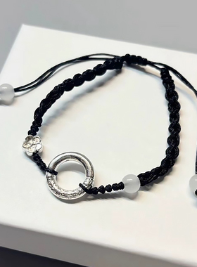 S999足银纯银平安扣男女生手链