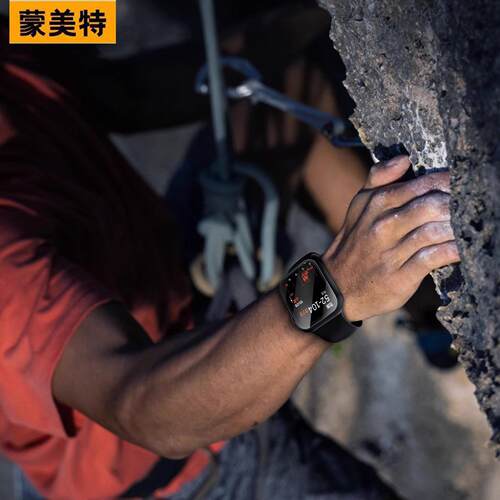 适用苹果iWatchs12手表表壳新款applewatch 11壳膜一体钢化膜S10超薄ultra防摔曲面屏镂空高清S9表膜SE保护套 - 图3