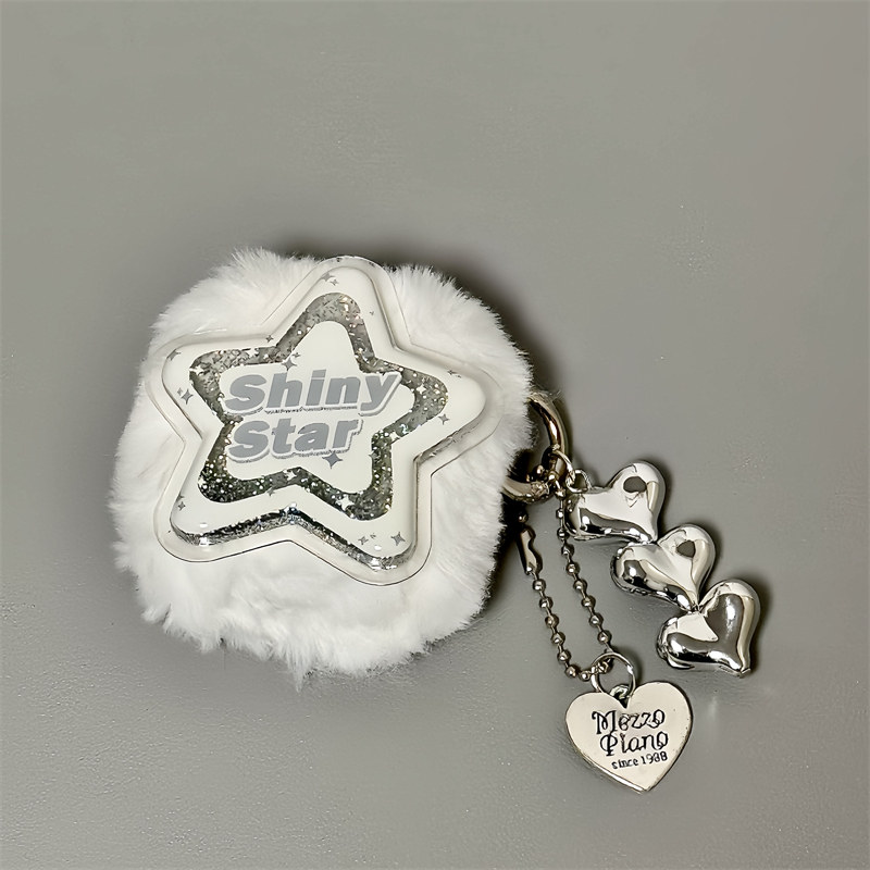 适用Airpods4耳机保护套秋冬毛绒闪粉星星苹果耳机套AirPods1/2代/pro保护壳带吊坠airpods新3代蓝牙耳机壳女,淘宝优惠券,粉丝福利购,淘宝优惠卷