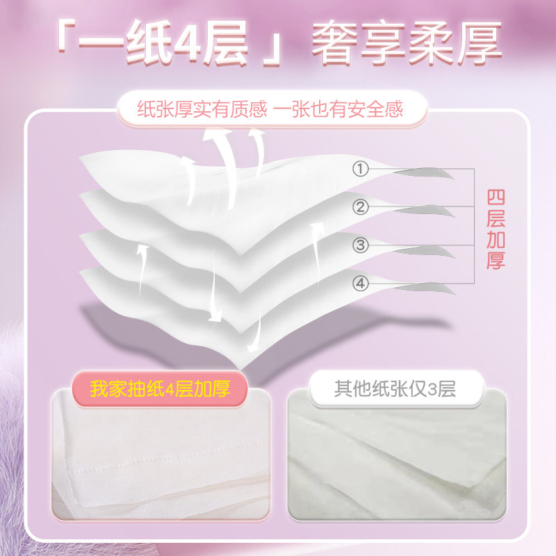 超市同款花姿抽纸整箱24包 热品库 性价比省钱购
