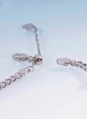 D色莫桑石方形祖母绿链条手链