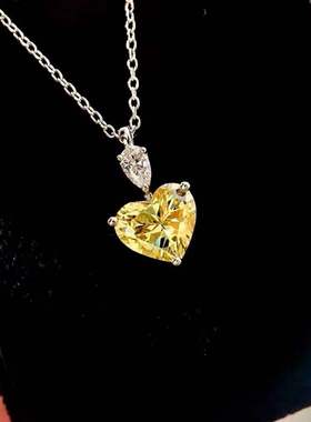 冷淡风简约个性黄钻石吊坠