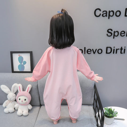 女童睡衣2025春夏新款中小童连体卡通睡衣长袖春秋纯棉宝宝家居服