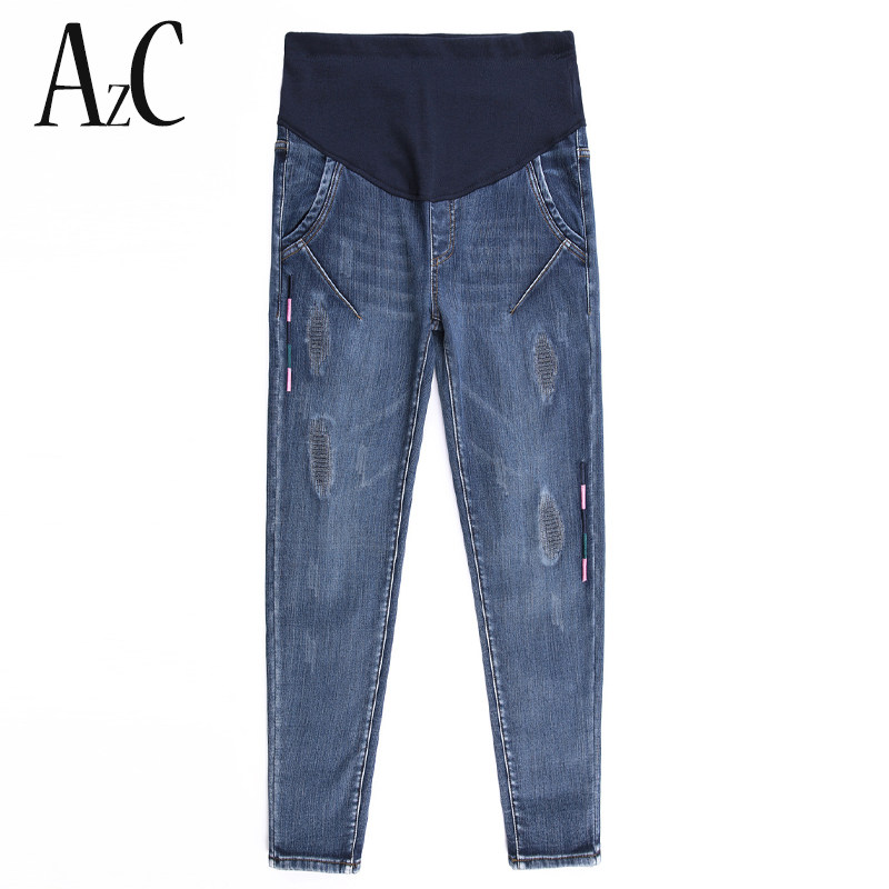 秋季外穿直筒宽松加绒孕妇裤子 安智彩孕妇直筒裤