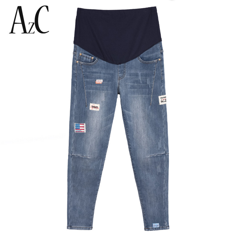 秋季外穿宽松加绒孕妇裤子 安智彩孕妇直筒裤