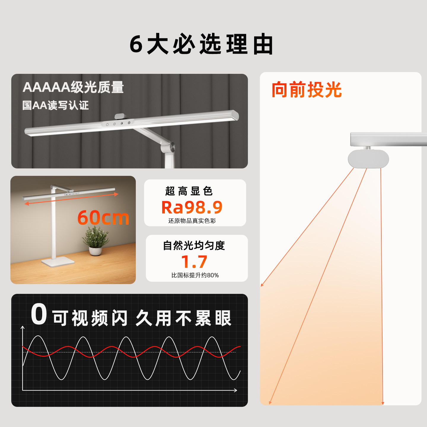 国AA级防近视学习专用护眼台灯书桌卧室学习阅读写作业工作折叠灯