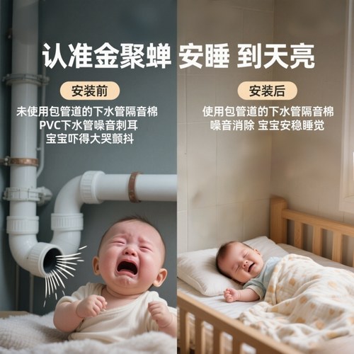 隔音棉下水管阻尼片包管道排水管卫生间自粘吸音棉超强消音静音王 - 图0