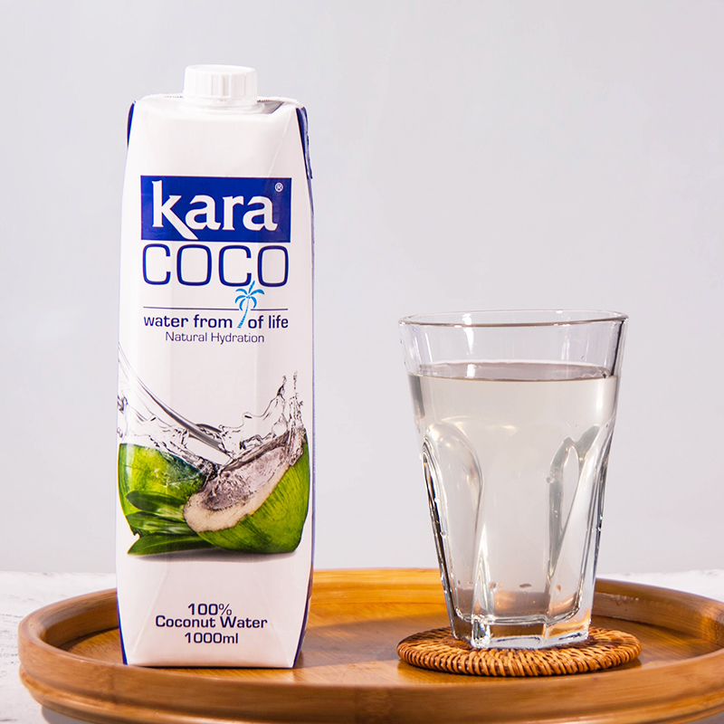 Kara100%椰子水1L*4补充电解质水印尼进口椰青水果汁饮料0脂低卡 - 图2