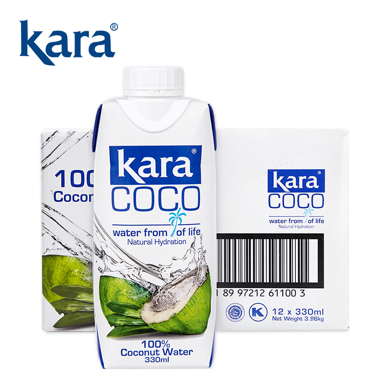 Kara100%椰子水330ml*12补充电解质水清补凉果汁补水饮料0脂低卡 - 图3