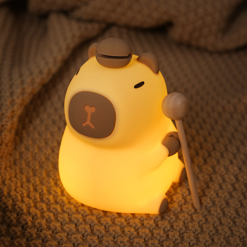 佛系敲木鱼卡皮巴拉小夜灯水豚拍拍灯七夕送闺蜜男生上岸毕业礼物