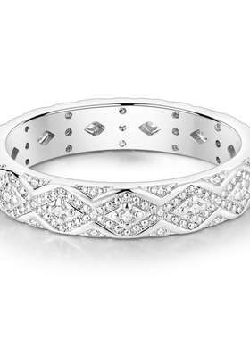 MYBEBOA美缤宝戒指女款2026新款复古菱形白锆戒圈独特漂亮