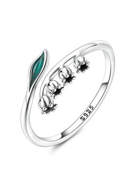 MYBEBOA/美缤宝 纯银S925 铃兰花开口可调节女戒指自然亲和