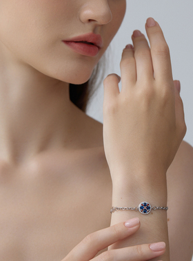 MYBEBOA/美缤宝铂金复古蓝色手链