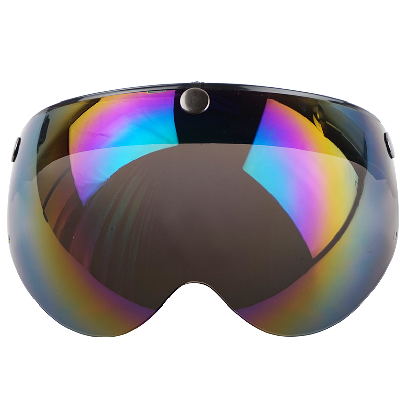 VCOROS骑行摩托车头盔镜片三扣式复古机车头盔镜片泡泡镜片通用型 - 图2