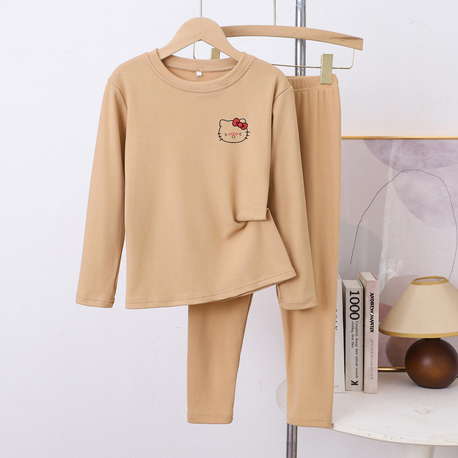 儿童装德绒睡衣两件套装女童家居服秋冬保暖打底秋衣秋裤内搭外穿,淘宝优惠券,粉丝福利购,淘宝优惠卷