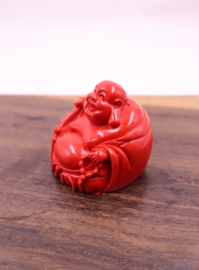 朱砂笑佛招财平安护佑摆件