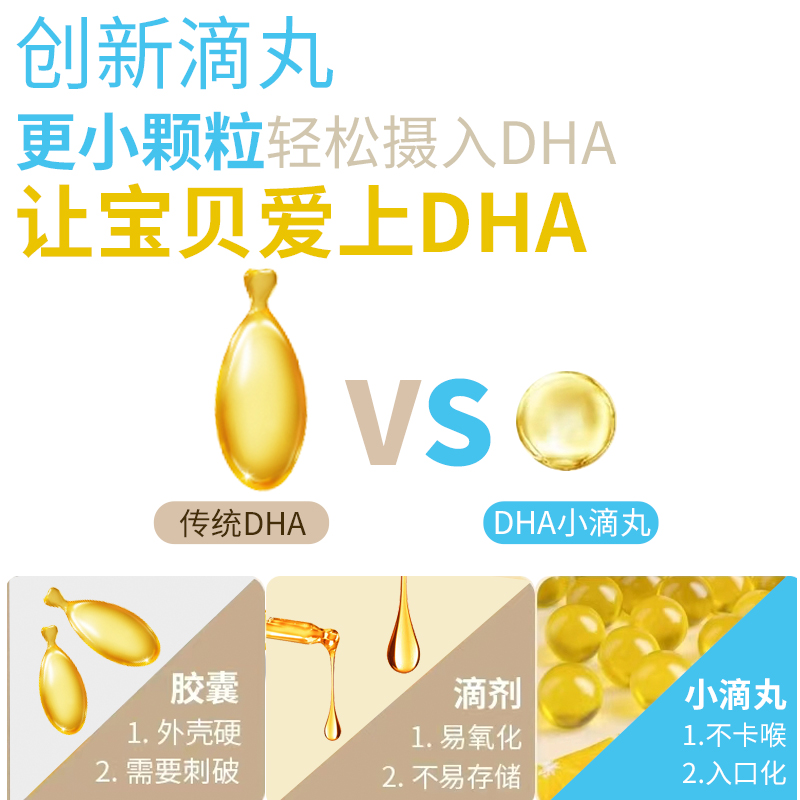 幽螺莎星藻油DHA小滴丸爆珠婴幼儿童青少年孕妇学生可用大脑营养