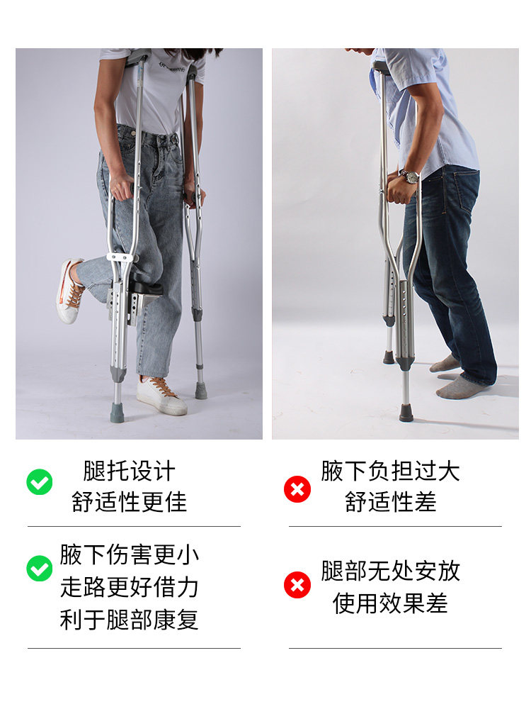 雅德拐杖骨折腋下拐扙正品医用年轻人骨折老人防滑康复双拐助步器_虎窝淘