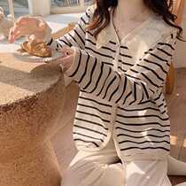 Sleepwear Lady Spring Autumn Season Pure Cotton Long Sleeves 2023 New Korean Prints Fringes Extras Wear Lace Home Suits Suit