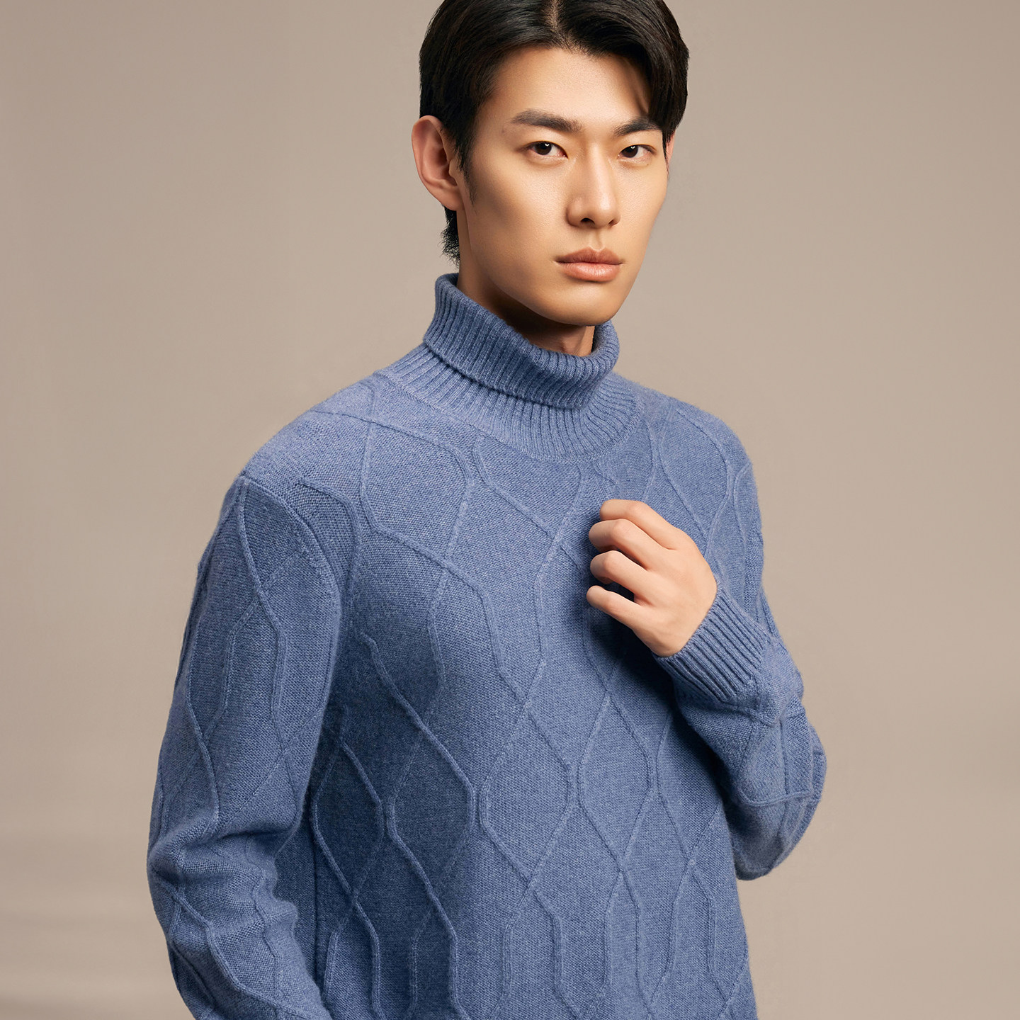 鹿王100%山羊绒衫男高领纯色针织衫毛衣休闲加厚保暖25年秋冬新款,淘宝优惠券,粉丝福利购,淘宝优惠卷