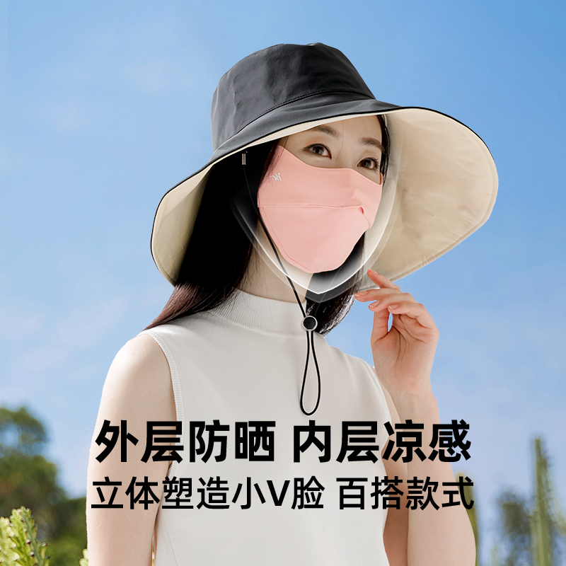 日本needs uvcut防晒口罩女冰丝护眼角防紫外线透气夏季薄款面罩-图2