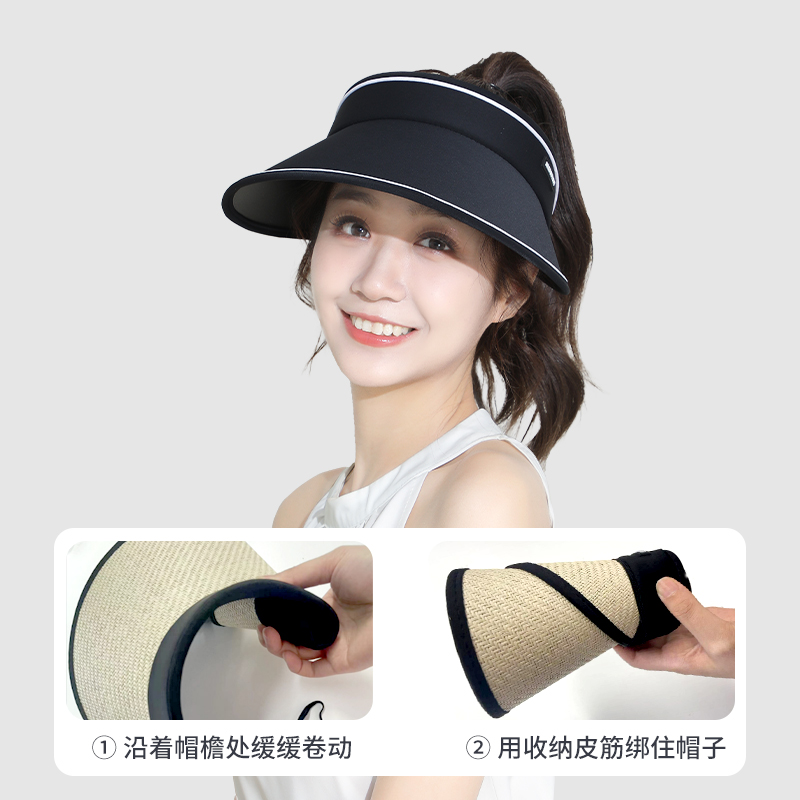 日本needsuvcut防晒帽防紫外线空顶可折叠太阳帽子