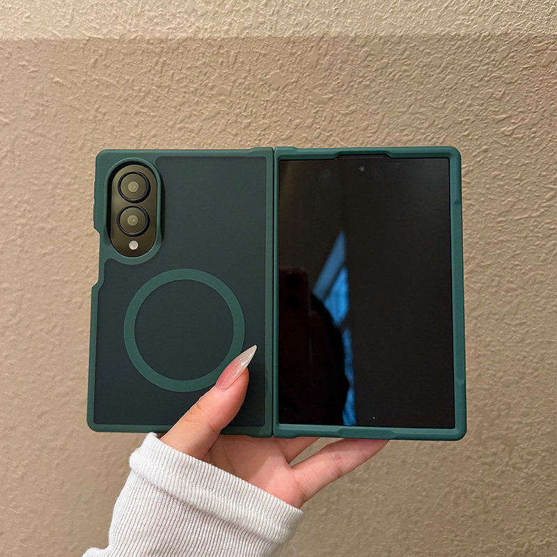 Suitable for Samsung Galaxy mobile phone case z-fold anti-fall new ultra folding protective case plus anti-fingerprint 5G simple case 6 magnetic suction 8 skin feel 7 frosted U purple green