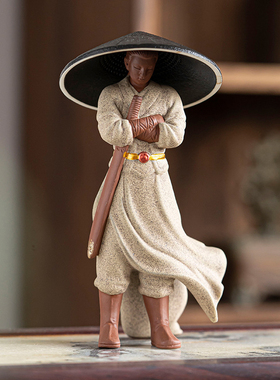 刺身摆盘装饰酒店海鲜姿造盘饰三文鱼点缀寒江孤影陶瓷摆件