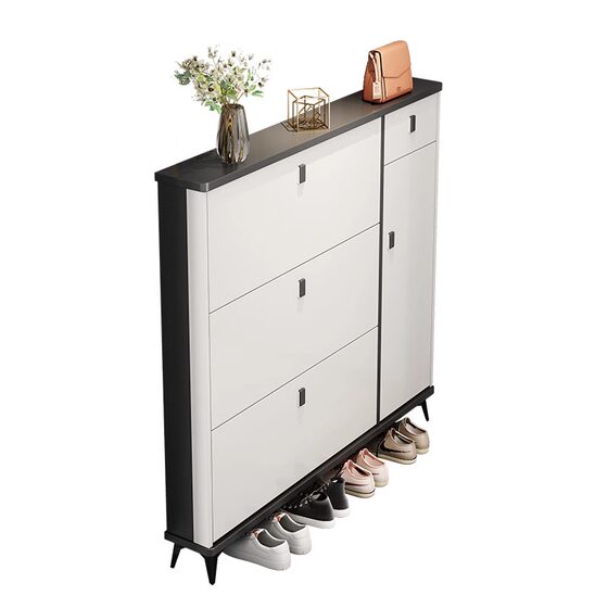 Ultra-thin Italian-style tipping shoe cabinet for home entrance and indoor new 2024 hot model entrance cabinet integrated small shoe rack