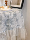 French printed ruffled lace tablecloth