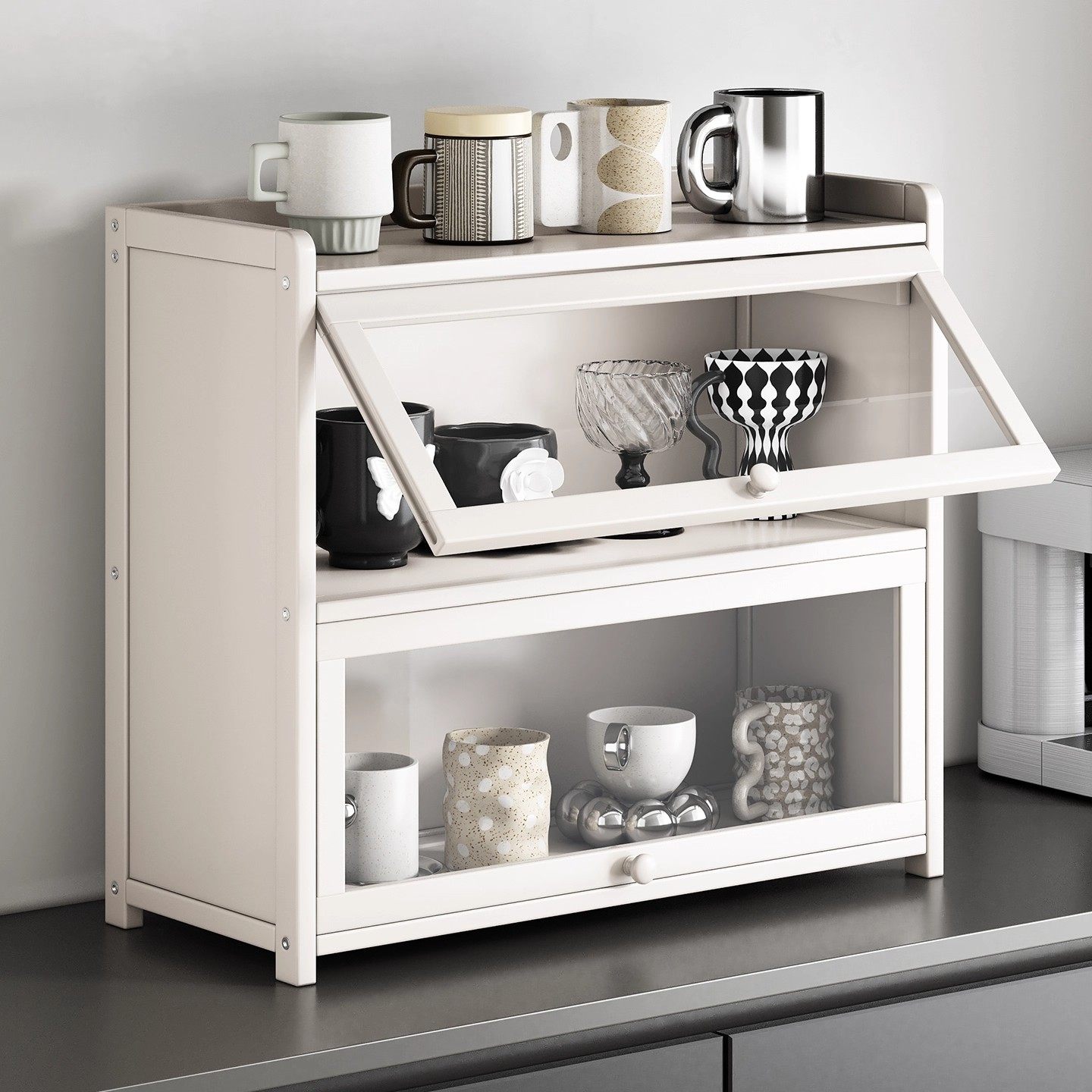 桌面杯架置物架多层置物柜咖啡置物架收纳杯子置物架文化创意餐具,淘宝优惠券,粉丝福利购,淘宝优惠卷