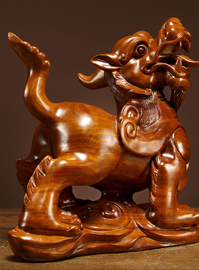 神兽动物木雕家居客厅貔貅摆件