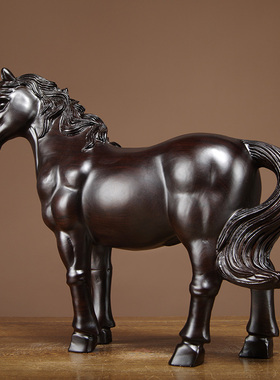黑檀木千里马雕刻开业礼品