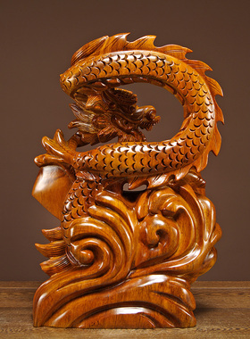 摆件实木雕刻开业送礼工艺品