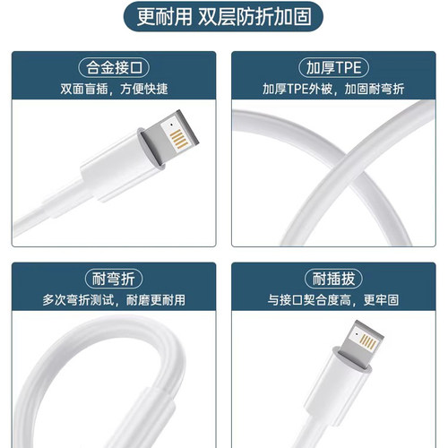 艾莱克适用iPhone17/16数据线15promax14苹果13充电线17器PD20w手机11/XR快充8p车载iPad平板12闪充2米原7p - 图2