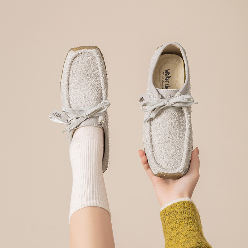 Walker Shop2025秋冬季新款复古百搭透气拼接一脚蹬厚底板鞋女鞋,淘宝优惠券,粉丝福利购,淘宝优惠卷