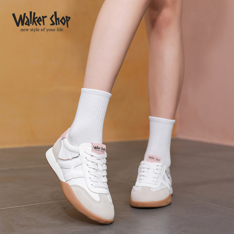 Walker Shop德训鞋女2024新款小白鞋复古休闲鞋厚底板鞋休闲女鞋 - 图3
