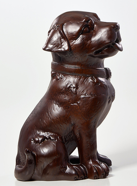 黑檀木雕狗摆件十二生肖狗实木家居客厅电视柜办公室装饰乔迁送礼