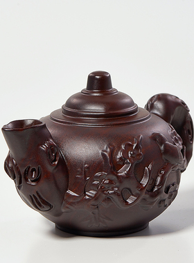 黑檀木雕茶壶摆件工艺品明清仿古