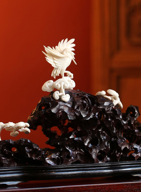 印度小叶紫檀鹿角松鹤延年实木