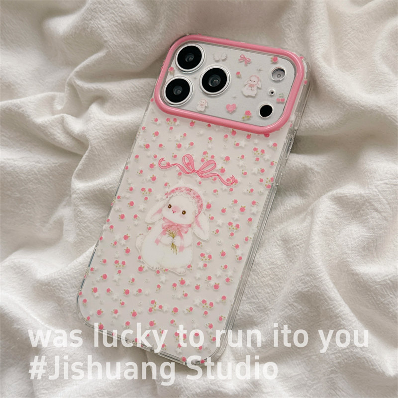 韩系ins少女心粉色花朵兔子适用iphone17promax苹果16pro手机壳15新款14pro女款13甜美14双层壳防摔全包硬壳,淘宝优惠券,粉丝福利购,淘宝优惠卷