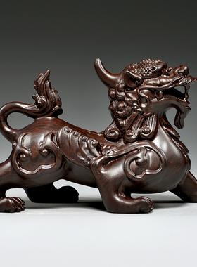 貔貅摆件客厅黑檀木雕