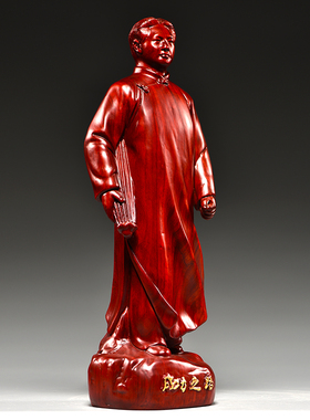 毛主席实木摆件红木祝福木雕木头