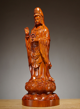 木雕佛像实木观世音花梨祝福摆件